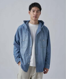 【SALE／30%OFF】B.C STOCK シャンブレー フードシャツ ベーセーストック トップス シャツ・ブラウス ブラック ネイビー【送料無料】