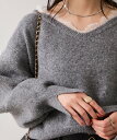 【SALE／50%OFF】VIS Vネックレースニットプルオーバー ビス トップス ニット ベージュ ネイビー グレー