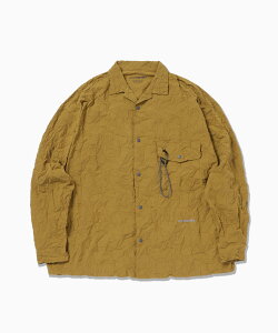and wander washer pleated open LS shirt (M) �A���h�����_�[ �g�b�v�X �V���c�E�u���E�X �u���b�N �u���E�� �z���C�g�y���������z
