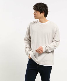 【SALE／25%OFF】GLOBAL WORK Smile Seed Store 速乾ワッフルレイヤード長袖/991885 グローバルワーク スマイルシードストア トップス カットソー・Tシャツ ホワイト グレー ベージュ カーキ