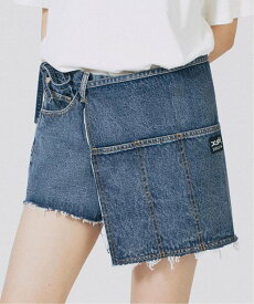 X-girl DENIM WRAP SHORT PANTS ショーツ X-girl エックスガール パンツ ジーンズ・デニムパンツ ブラック ネイビー【送料無料】