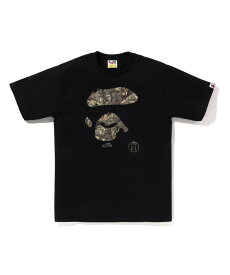 A BATHING APE TREE EDGE CAMO APE FACE TEE ア ベイシング エイプ トップス カットソー・Tシャツ ホワイト ブラック【送料無料】