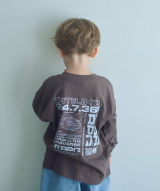 【SALE／10%OFF】UNITED ARROWS green label relaxing 【別注】＜RUSSELL ATHLETIC＞プリント ロングスリーブ / キッズ 110cm-130cm ユナイテッドアローズ グリーンレーベルリラクシング トップス カットソー・Tシャツ ブラウン グレー