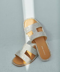 ADAM ET ROPE' FEMME Iストラップラインストーンサンダル アダムエロペ シューズ・靴 サンダル ベージュ シルバー ブラウン ブラック【送料無料】