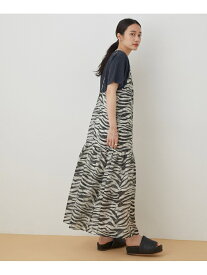 【SALE／50%OFF】ADAM ET ROPE' FEMME ゼブラプリントキャミワンピース アダムエロペ ワンピース ワンピースその他 ホワイト【送料無料】