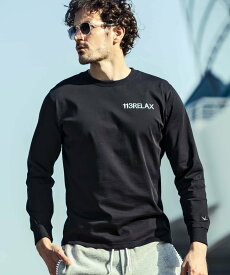 1PIU1UGUALE3 RELAX (M)1PIU1UGUALE3 RELAX/メタルロゴロングTシャツ シフォン トップス カットソー・Tシャツ ブラック ホワイト【送料無料】