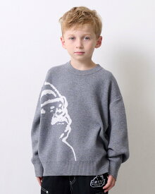XLARGE KIDS OGフェイスニットプルオーバー ナルミヤオンライン トップス ニット グレー【送料無料】