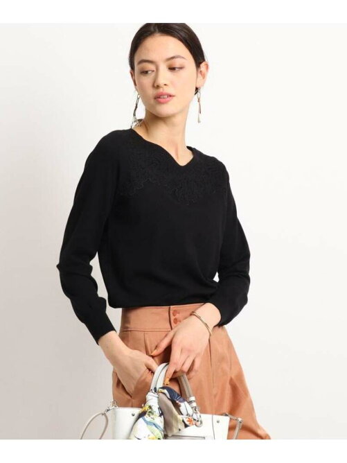 Indivi ハンドウォッシュ ヨークレース切り替えニット Rakuten Fashion 楽天ファッション 旧楽天ブランドアベニュー Aj2515