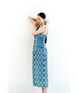 DENIM EMBROIDERED SLEEVELESS DRESS