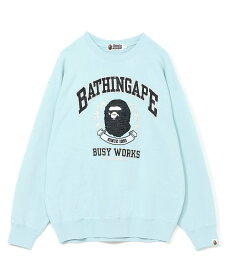 A BATHING APE (M)BATHING APE CREWNECK ア ベイシング エイプ トップス スウェット・トレーナー ブルー ホワイト【送料無料】