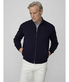 Aquascutum MEN FULL ZIP COTTON KNIT アクアスキュータム トップス ニット ネイビー ブルー【送料無料】