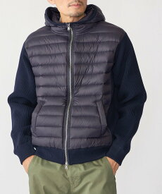 【SALE／35%OFF】SHIPS MEN SHIPS: ニット ドッキング ダウン ブルゾン シップス ジャケット・アウター ブルゾン・ジャンパー ブラック ネイビー【送料無料】