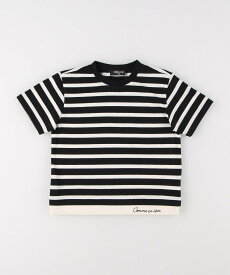 【SALE／25%OFF】COMME CA ISM ボーダー フェイクレイヤード 半袖Tシャツ コムサイズム トップス カットソー・Tシャツ ブラック ブルー