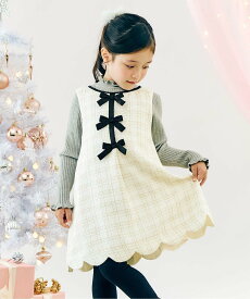 apres les cours ツイードリボンジャンスカ_アプレレクールマシェリ エフオーオンラインストア ワンピース・ドレス ワンピース ホワイト レッド【送料無料】