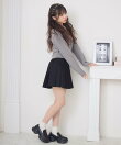 シャギー襟ケーブルカーディガン