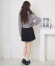シャギー襟ケーブルカーディガン