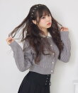 シャギー襟ケーブルカーディガン