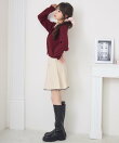 シャギー襟ケーブルカーディガン