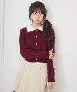 シャギー襟ケーブルカーディガン