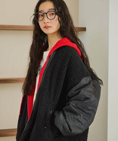 niko and ... リバーシブルロングMA-1 ニコアンド ジャケット・アウター ミリタリージャケット ワインレッド カーキグリーン ブラック【送料無料】