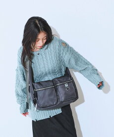 JEANASIS ナイロンWポケットボディBAG ジーナシス バッグ ショルダーバッグ ブラック グレー ブラウン【送料無料】