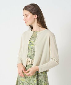 ANAYI シアーラインクルーネック カーディガン アナイ トップス カーディガン ブラック ホワイト【送料無料】