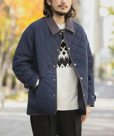 【SALE／30%OFF】URBAN RESEARCH ITEMS 襟コーデュロイ 中綿キルティングジャケット アーバンリサーチアイテムズ ジャケット・アウター ダウンジャケット・ダウンベスト ブルー ネイビー ブラック【送料無料】