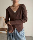 【WEB限定】クロスVネックニット