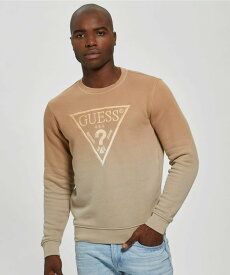 【SALE／50%OFF】GUESS GUESS スウェット (M)Brun Ombre Logo Sweatshirt ゲス トップス スウェット・トレーナー ブルー ベージュ【送料無料】