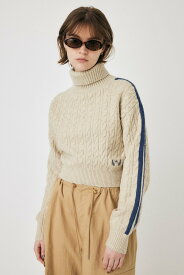 MOUSSY LINE SLEEVE CABLE KNIT トップス マウジー トップス ニット ホワイト ブラック オレンジ ネイビー【送料無料】