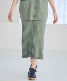 【SALE／44%OFF】RONEL プリーツニットロングスカート コーエン スカート その他のスカート グリーン ブラック