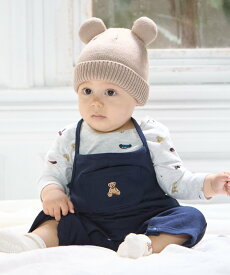 【SALE／20%OFF】petit main 【POLO BCS】モチーフ長袖サロペット ナルミヤオンライン マタニティウェア・ベビー用品 ベビートップス グレー ホワイト