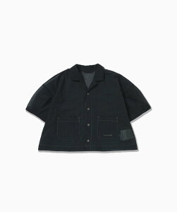 and wander sheer ripstop SS shirt (W) �A���h�����_�[ �g�b�v�X �V���c�E�u���E�X �u���[ �O���[ �u���b�N�y���������z