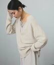 【SALE／30%OFF】SALON adam et rope' 【セットアップ対応】フォックスウールラメニットディープVネックプルオーバー サロン アダム エ ロペ トップス ニット ホワイト ブラウン【送料無料】
