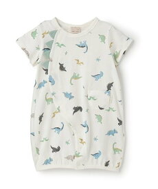 【SALE／10%OFF】petit main 【弱酸性】恐竜2WAYオール ナルミヤオンライン マタニティウェア・ベビー用品 ロンパース・カバーオール ホワイト グリーン