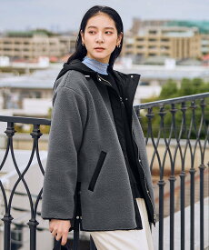 ANY L 【LEE掲載】ボアコート エニィ ジャケット・アウター その他のジャケット・アウター ブラック ベージュ【送料無料】