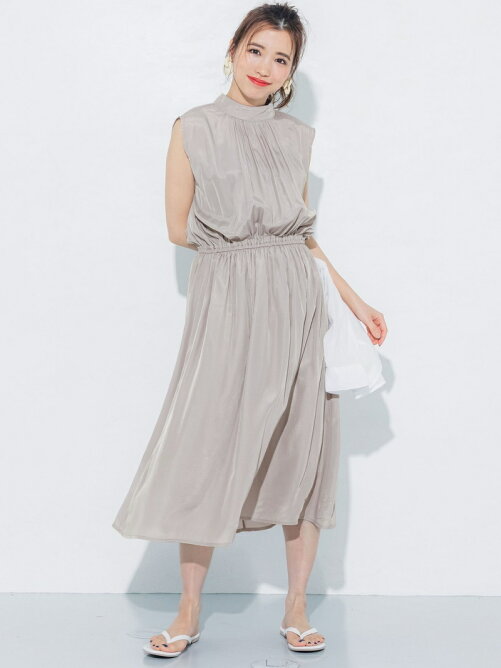 Coca バックリボンスタンドカラーサテンワンピース Rakuten Fashion 楽天ファッション 旧楽天ブランドアベニュー De3521