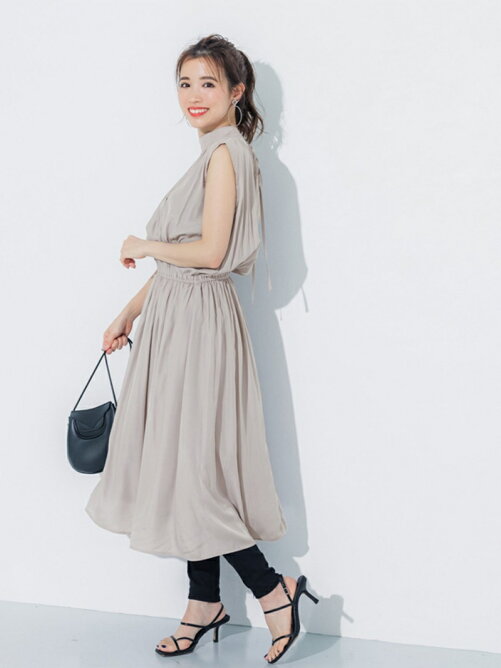 Coca バックリボンスタンドカラーサテンワンピース Rakuten Fashion 楽天ファッション 旧楽天ブランドアベニュー De3521