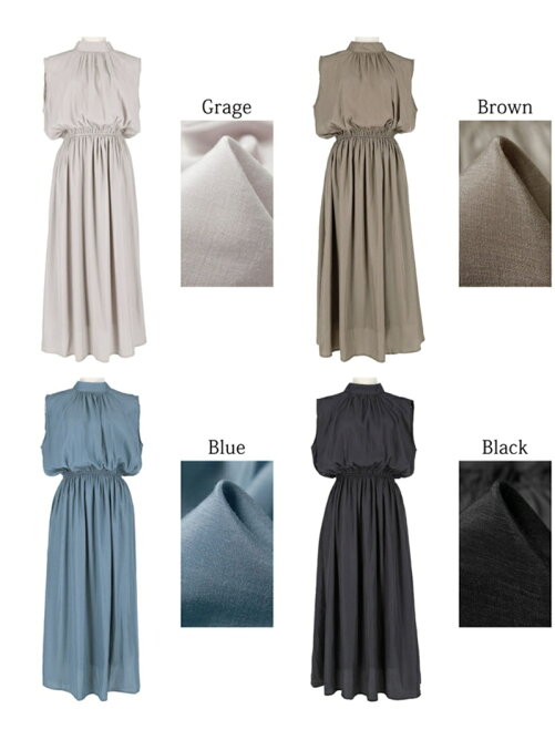 Coca バックリボンスタンドカラーサテンワンピース Rakuten Fashion 楽天ファッション 旧楽天ブランドアベニュー De3521