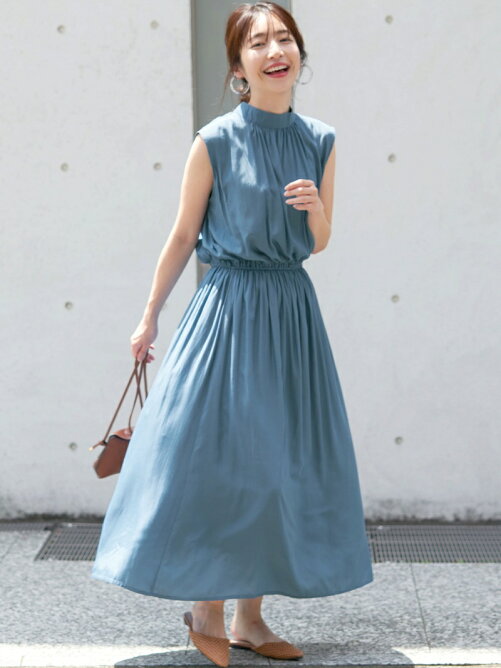 Coca バックリボンスタンドカラーサテンワンピース Rakuten Fashion 楽天ファッション 旧楽天ブランドアベニュー De3521