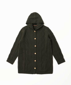 Mademoiselle NON NON SOFTBRITISHWOOL フード付きコート マドモアゼルノンノン トップス カーディガン ブラウン グレー ネイビー カーキグリーン【送料無料】