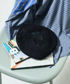 【SALE／60%OFF】FREAK'S STORE 透かし編みベレー帽 25SS フリークスストア 帽子 ニット帽・ビーニー ブラック ブラウン