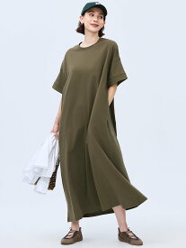 【SALE／20%OFF】coca コットンワイドワンピース コカ ワンピース・ドレス ワンピース カーキグリーン ブラック