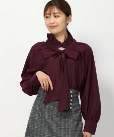 【SALE／23%OFF】MISCH MASCH フリルボウタイブラウス ミッシュマッシュ トップス シャツ・ブラウス レッド ブラック ホワイト【送料無料】