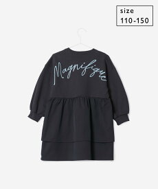 【SALE／60%OFF】ROPE' PICNIC KIDS 【KIDS】バックプリント裏毛ティアードワンピース ロペピクニック ワンピース・ドレス ワンピース グレー
