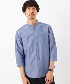 【SALE／40%OFF】UNITED ARROWS green label relaxing イージーリネン バンドカラー 7分袖 シャツ ユナイテッドアローズ アウトレット トップス シャツ・ブラウス ブラウン グリーン ネイビー【送料無料】