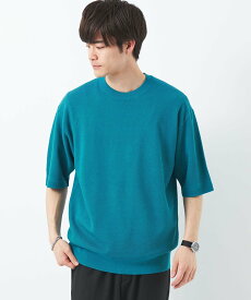 【SALE／40%OFF】UNITED ARROWS green label relaxing ハイツイスト コットン アクリル ツイル クルーネック Tシャツ ユナイテッドアローズ アウトレット トップス ニット ネイビー グレー ブルー【送料無料】