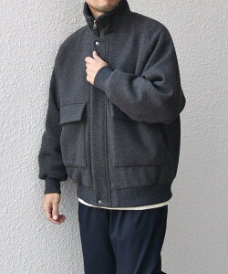 �ySALE�^40%OFF�zSHIPS any SHIPS any: PURE WOOL MELTON �_�[�r�[ �u���]���� �V�b�v�X �W���P�b�g�E�A�E�^�[ �u���]���E�W�����p�[ �O���[ �u���b�N �l�C�r�[�y���������z