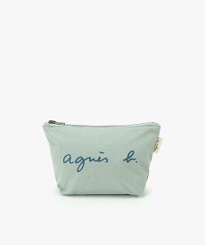 agnes b. VOYAGE ロゴプリント コットン ポーチ "Paulette" YAS18-03 アニエスベー 財布・ポーチ・ケース ポーチ グリーン【送料無料】