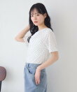 レースドッキングドレープカットソー